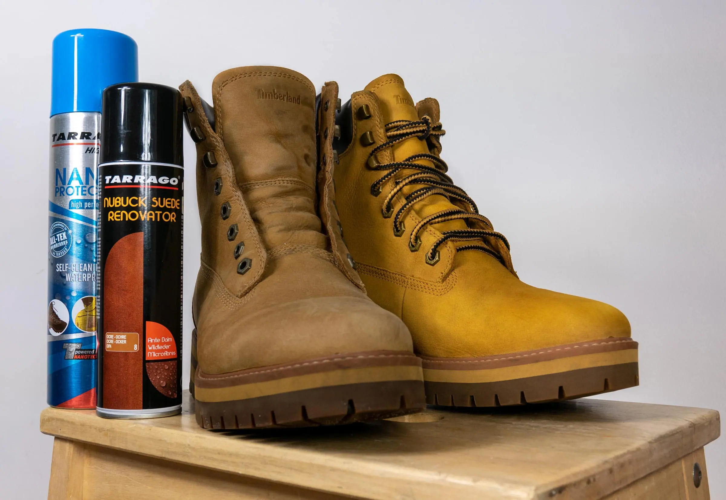 Чистка, уход, восстановление обуви из замши и нубука — на примере ботинок  Timberland